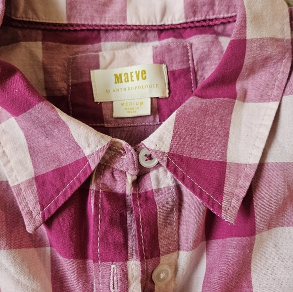 Maeve For Anthropologie Bennett Plaid Button Down Medium - Picture 4 of 7